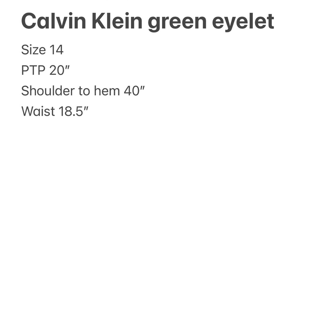 Calvin Klein Mint Green sleeveless Dress eyelet lace size 14 Cottagecore - Picture 8 of 8